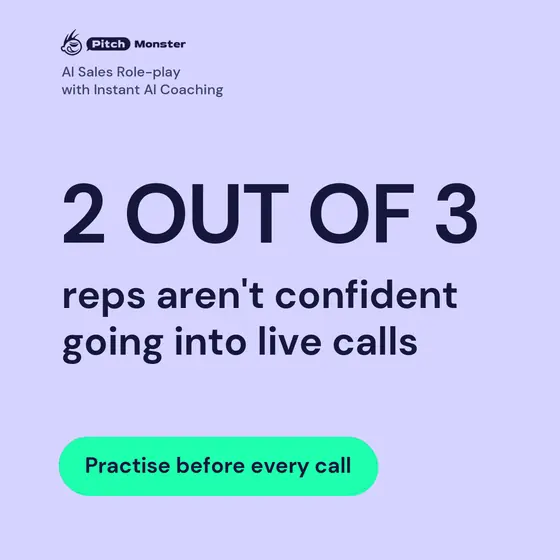 LinkedIn ad, lavender: 2 out of 3 reps aren't confident going into live calls