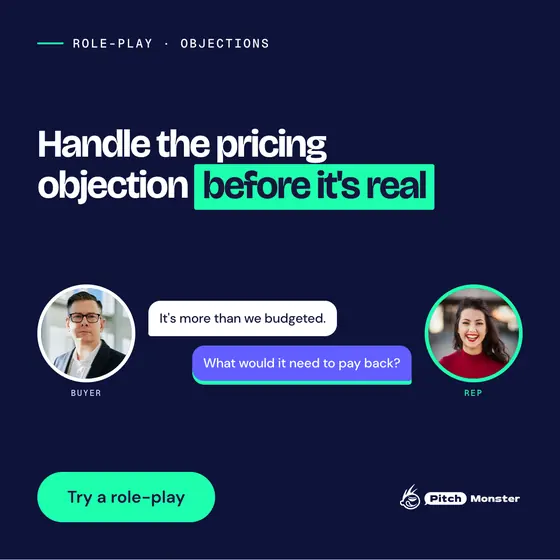 Ad template, navy: Handle the pricing objection before it's real